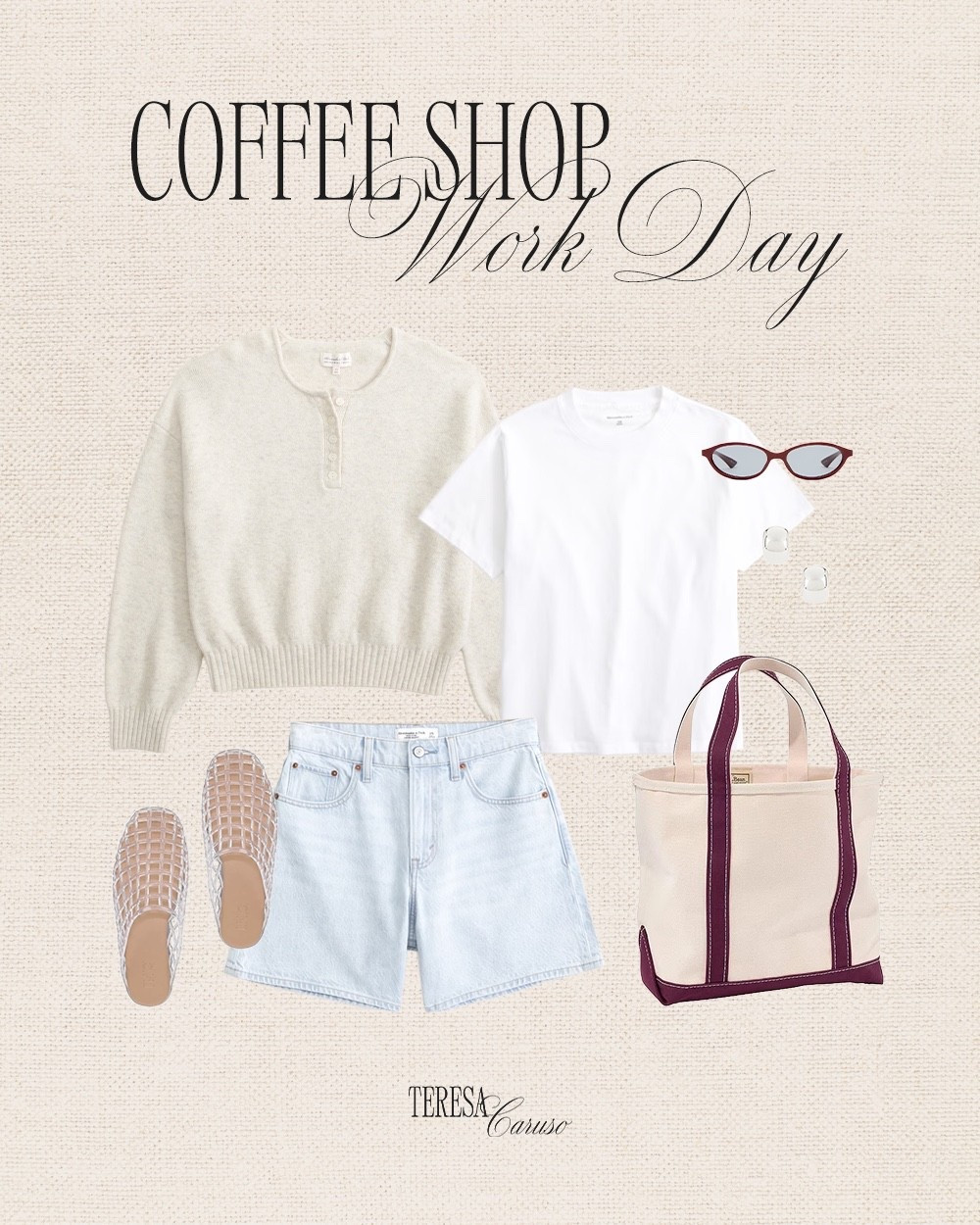 Coffee shop work day styled outfit 🤍