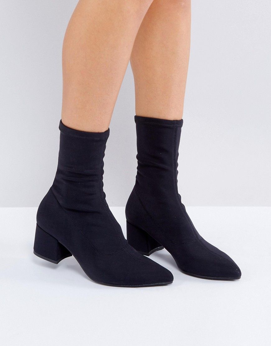 Vagabond Mya Black Stretch Sock Boots - Black | ASOS US