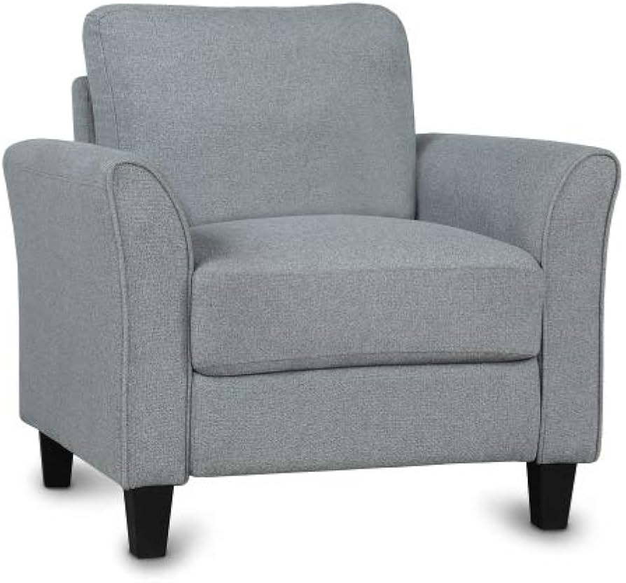 Accent Chair, Mid-Century Linen Tufted Upholstered Armchair Club Chair with Double Thickened Cush... | Amazon (US)