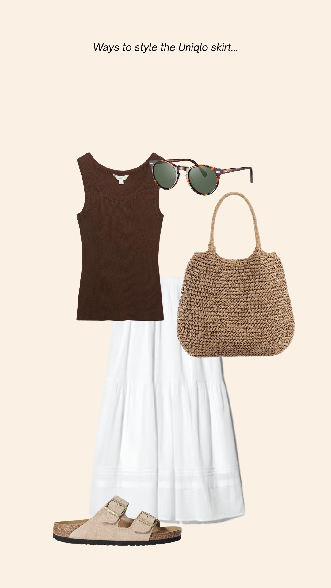 Spring/Summer outfit styling the Uniqlo white cotton skirt 🌞

#LTKspring #LTKsummer