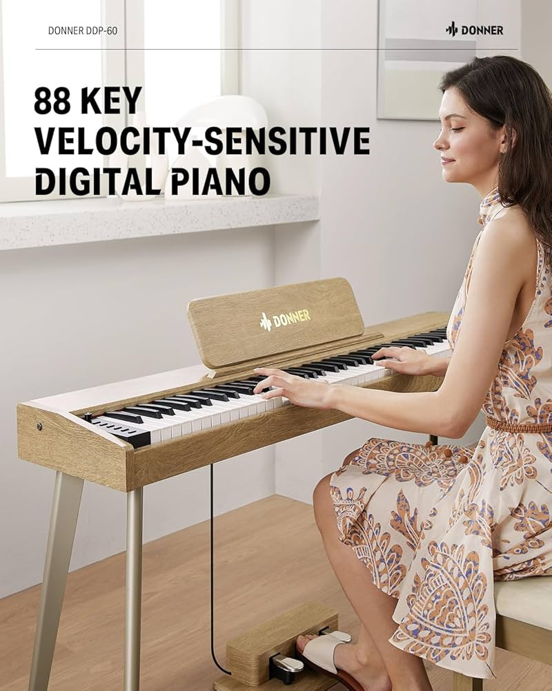 Donner OURA DDP-60 88 Key Digital Piano: Full Size Keyboard, Sensitive Touch, 8 Reverbs, Recordin... | Amazon (US)