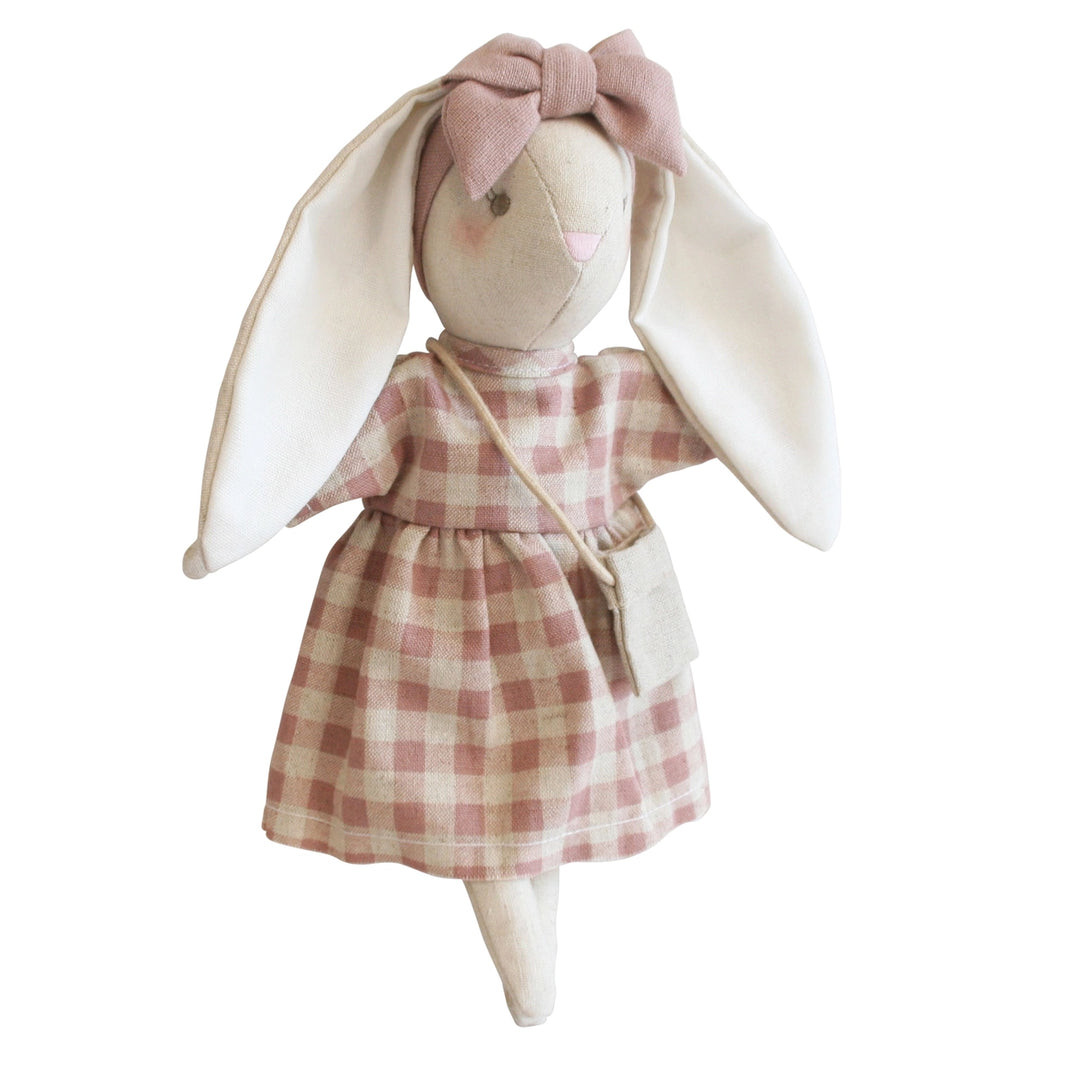 alimrose mini sofia bunny, rose check | minnow
