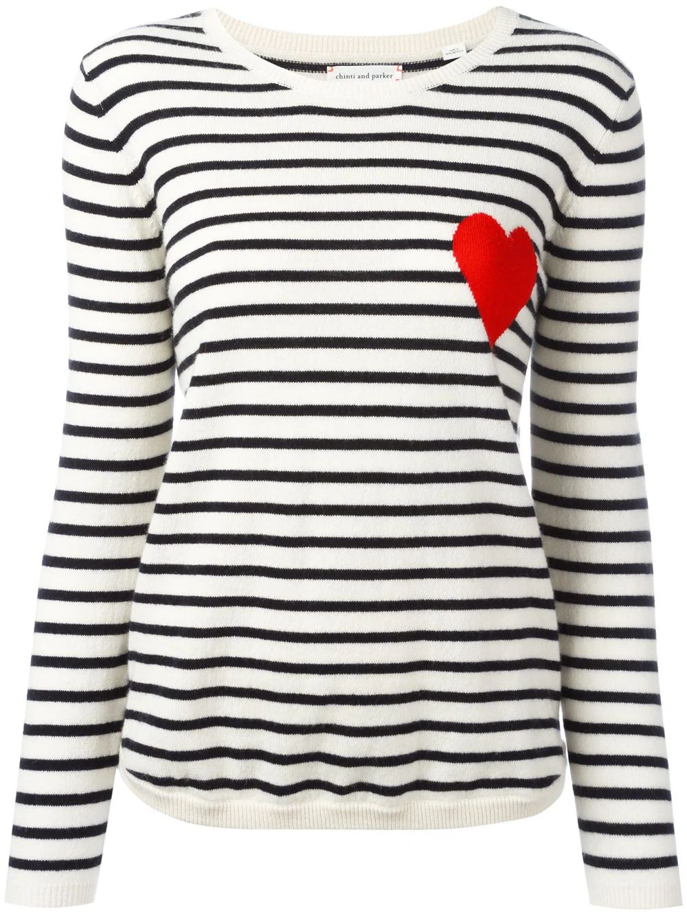 Breton stripe heart jumper | Farfetch Global