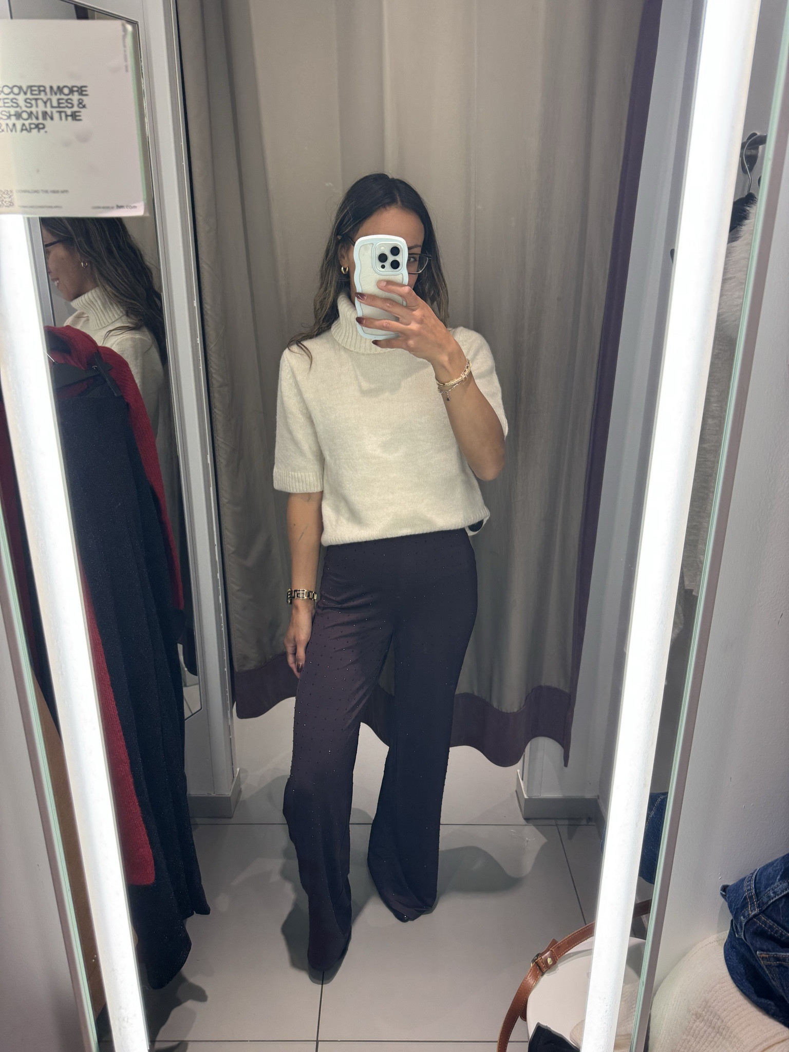 Holiday sparkle, minus the stress ✨ Cozy sweater + statement pants + Christmas magic 🎄 #OOTD #HolidayStyle 

wearing a size extra small in both! Boots tts! 

These pants are a jersey like, they are super light and feel amazing on your skin!! 

Turtle neck | comfortable | fancy | statement pants | rhinestone pants | boots | Christmas pictures | Christmas outfit | cozy Christmas | elevated outfit | sparkle | chic | holiday vibes 

#LTKHoliday #LTKFindsUnder100 #LTKStyleTip