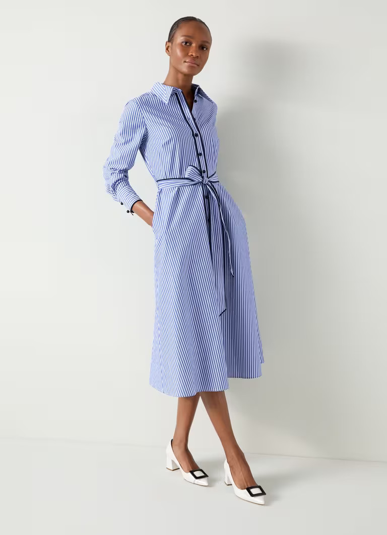 Lucan Blue & White Striped Cotton Shirt Dress | L.K. Bennett (UK)