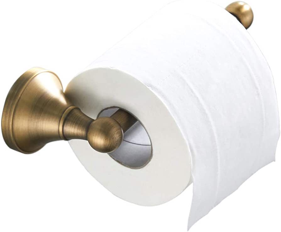 Flybath Toilet Paper Holder Without Cover Antique Brass Bathroom Tissue Roll Bar Wall Mounted, 20... | Amazon (US)