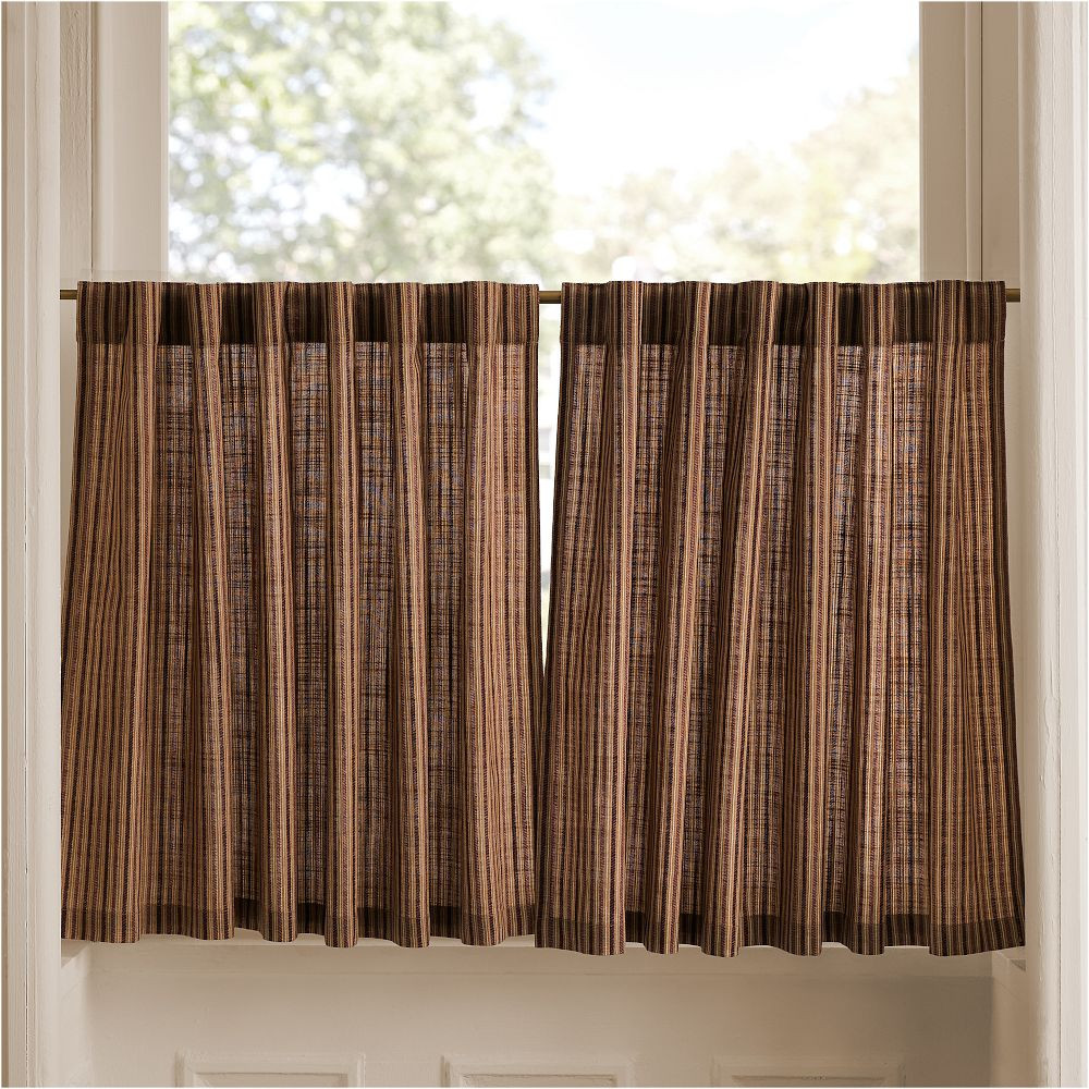Pierce & Ward Twill Stripe Cafe Curtain | West Elm (US)