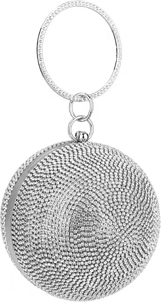 CORIOS Women's Round Ball Crystal Clutch Purse Rhinestones Evening Handbag Sparkly Sequin Glitter... | Amazon (US)