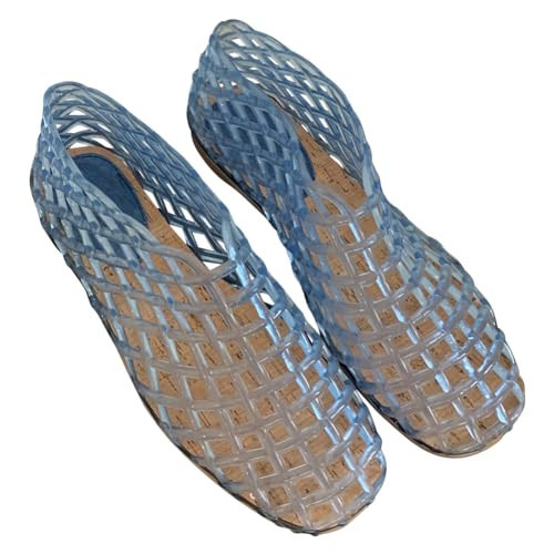FIENZA Jelly Mesh Ballet Flats for Women, Clear Jellies Hollow Flat Sandals Comfortable Summer Beach Ballerina Shoes Slip-On Lightweight PVC Slides | Amazon (UK)