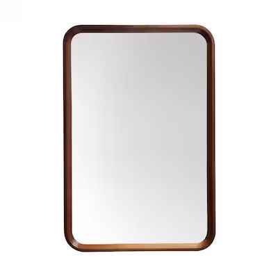 CARTISAN DESIGN  Vela 23.5-in W x 35.5-in H Walnut Rectangular Fog Free Bathroom Mirror | Lowe's