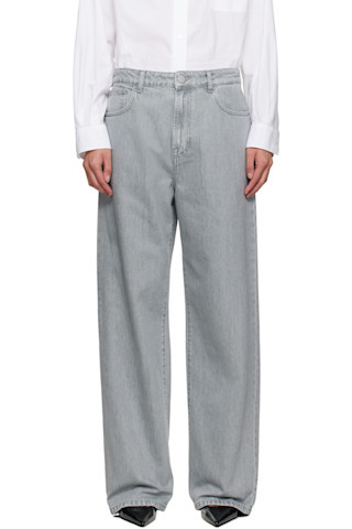 Gray Signature Baggy Fit Jeans | SSENSE