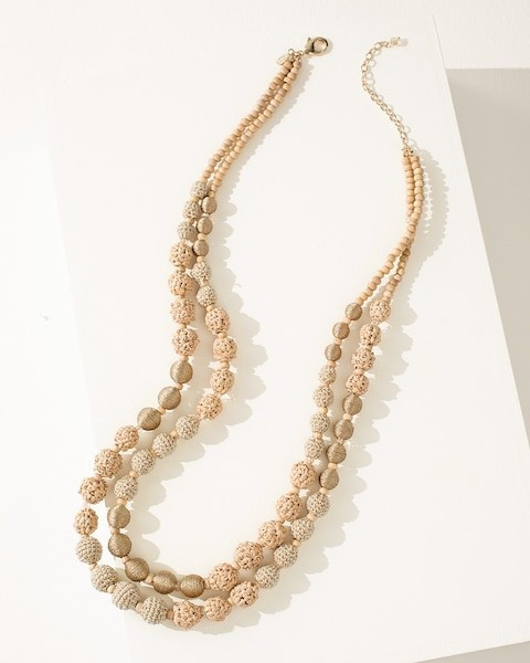 Raffia Two-Strand Long Necklace | Chico's