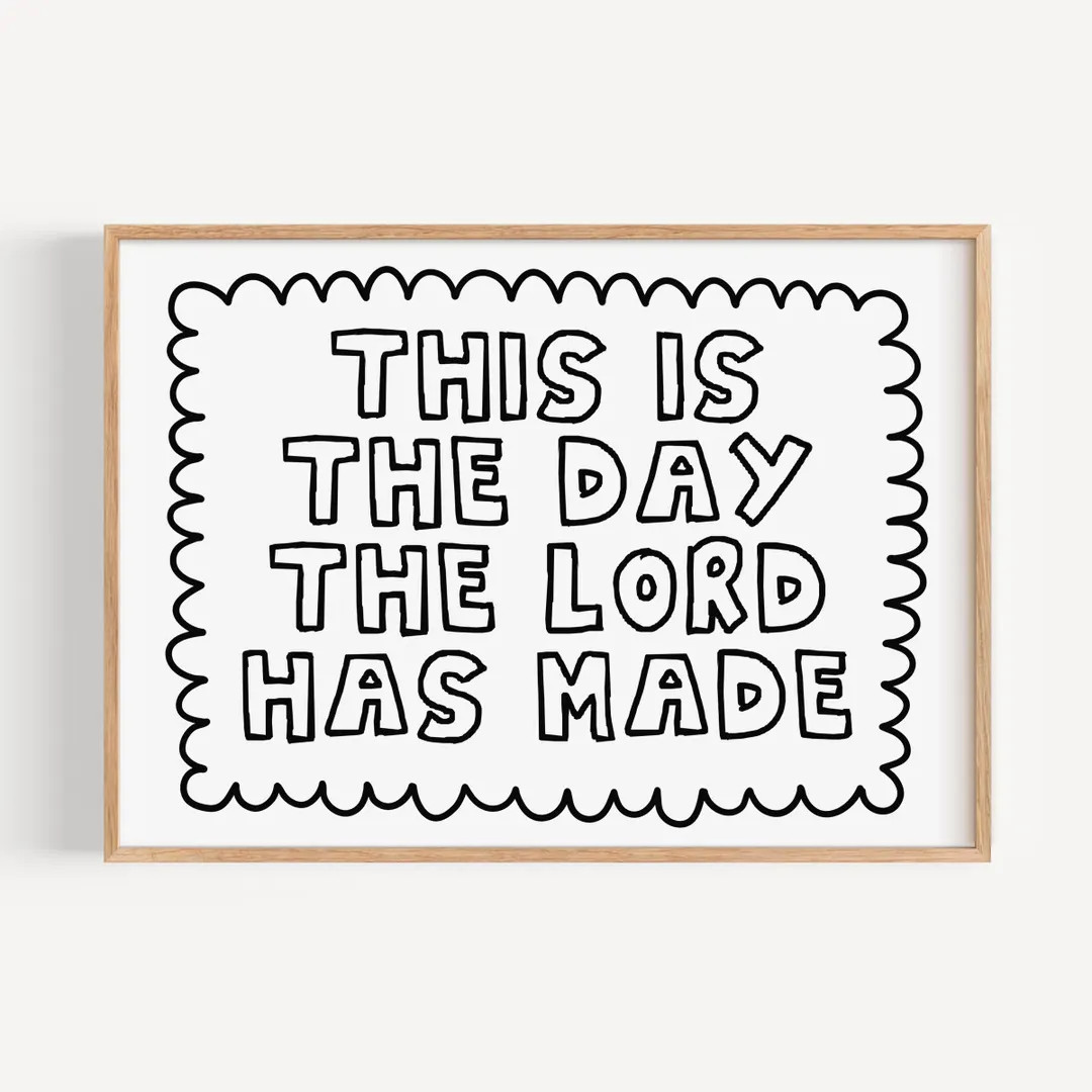 Modern Black Bible Verse Printable Wall Art: Hand-Drawn Scripture Art | Etsy (US)