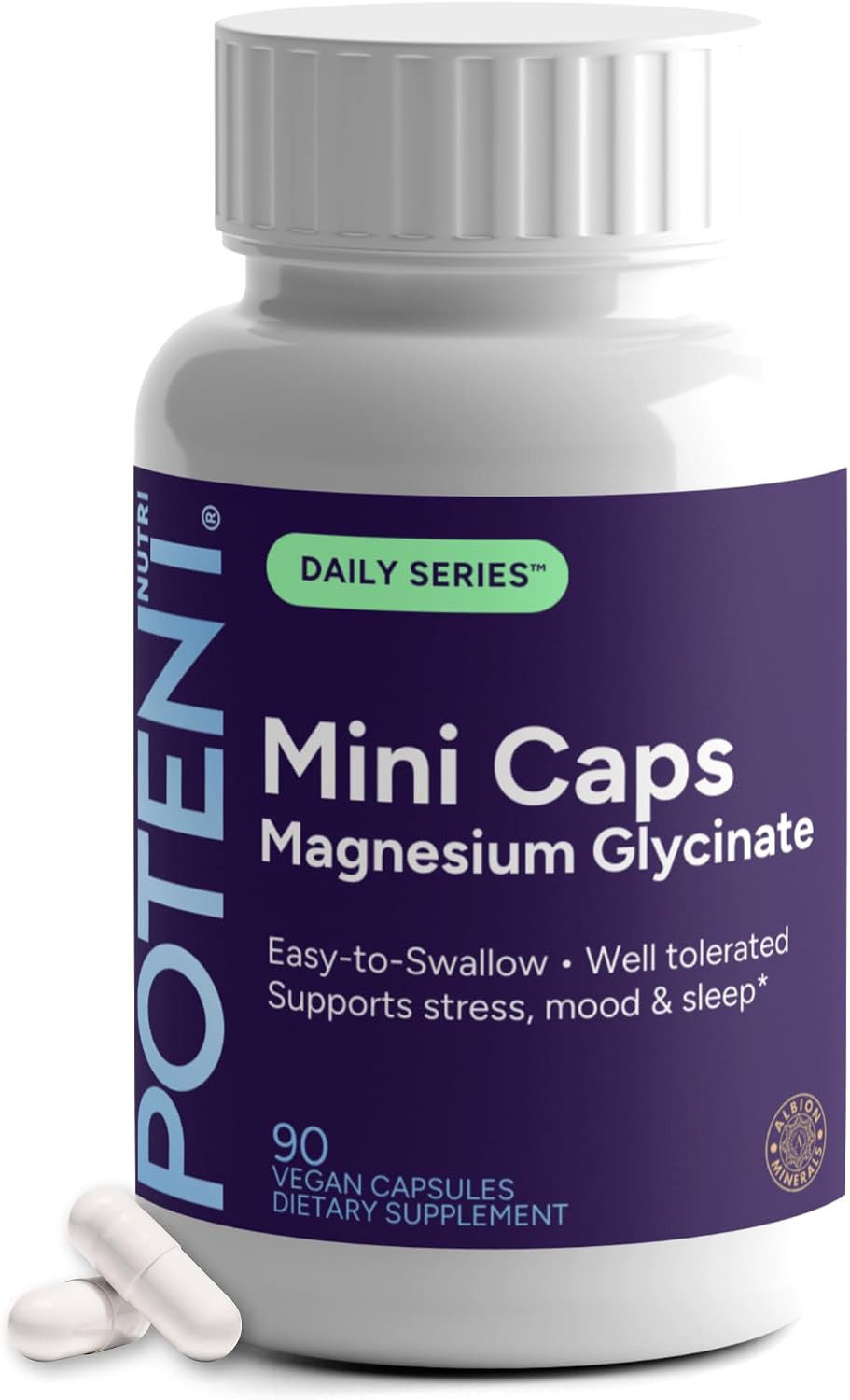 Magnesium Glycinate Small Capsules – Easy-to-Swallow Small Pills | TRAACS® Chelated Magnesium Bisglycinate | High Absorption for Sleep, Muscle & Heart Support – 90 Mini Caps | Amazon (US)