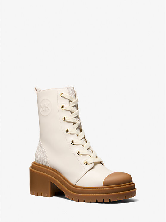 Hanley Leather and Signature Logo Trim Boot | Michael Kors US