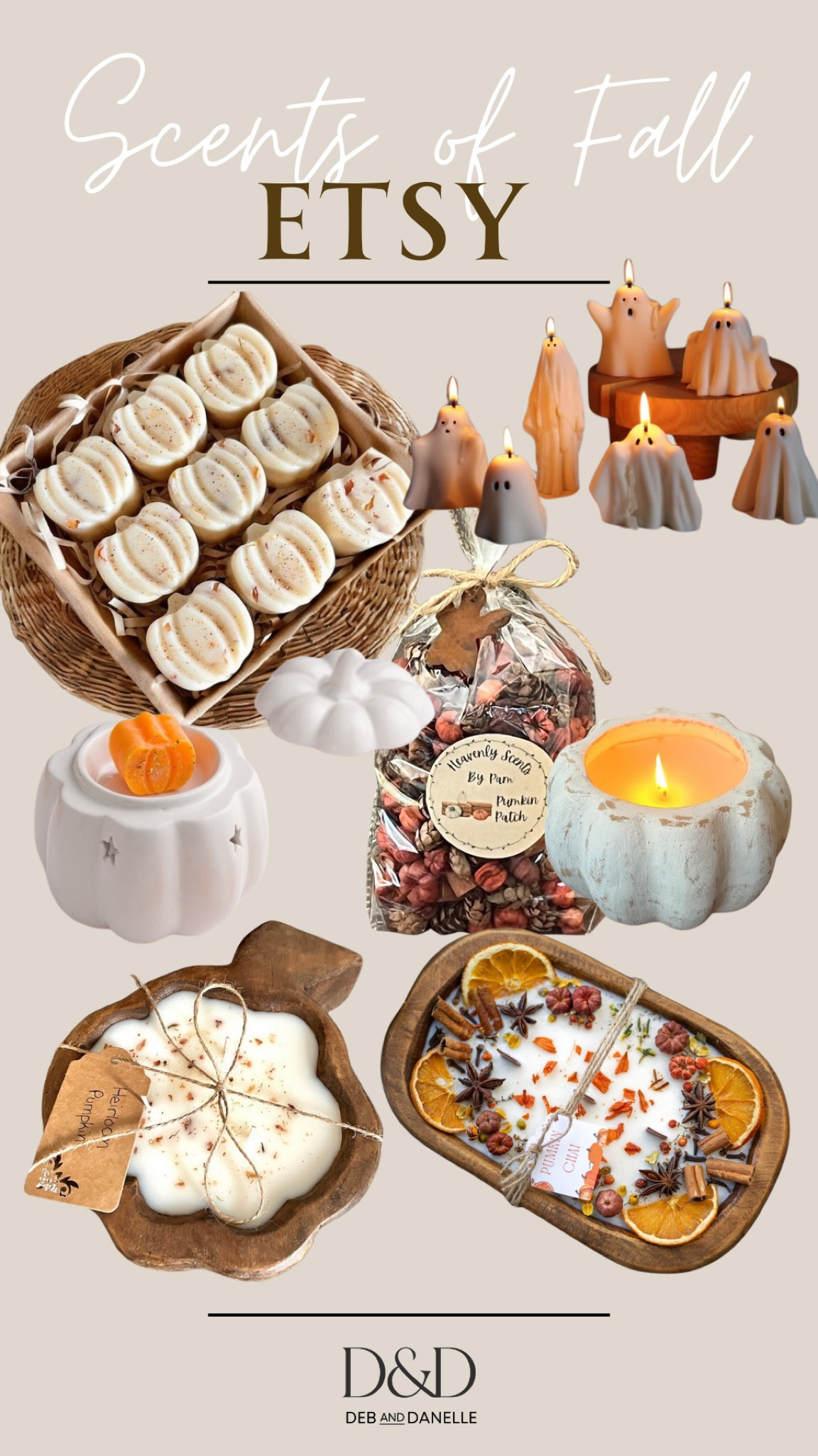 When we think of Fall, we also think of scents that bring an extra warmth to our home. Smells of cooking, pumpkin, amber, and cinnamon. Here are some scents/home decor items from Etsy to add a hint of Fall to your home. 

#LTKFindsUnder50 #LTKSeasonal #LTKHome
