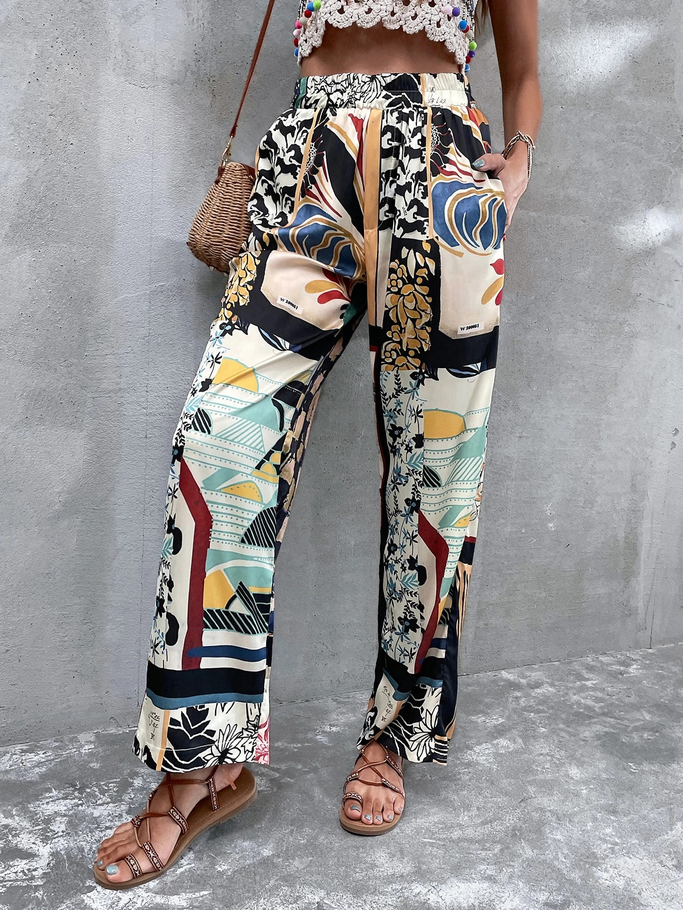 Leaf Print Wide Leg Pants | SHEIN