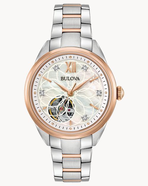 Bulova Sutton Women's Diamond White Rose Gold Dial Watch | Bulova | Bulova