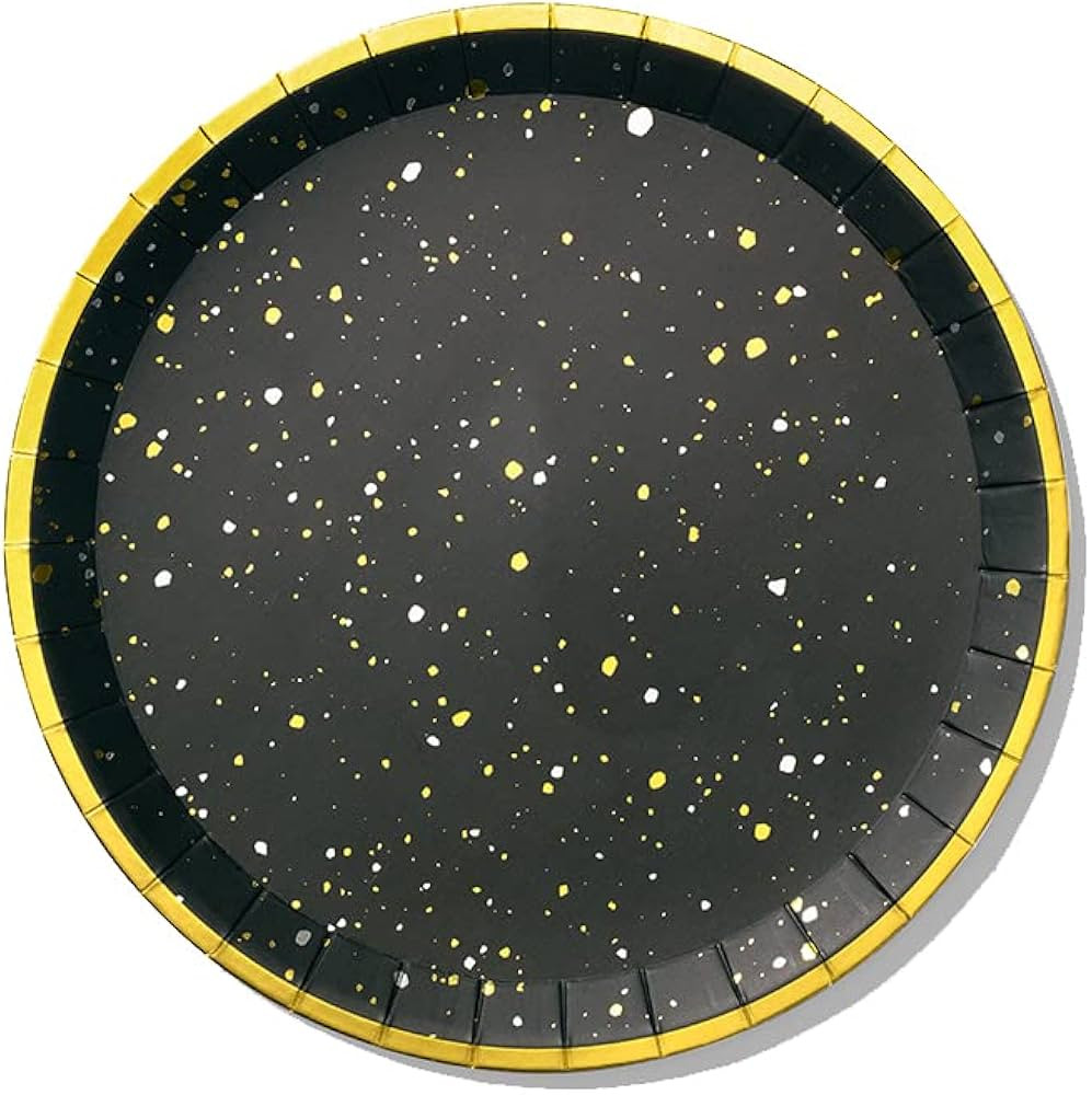 Coterie Black and Gold Paper Plates (Set of 10 Large Plates) - Star Paper Plates, Galaxy Plates, ... | Amazon (US)