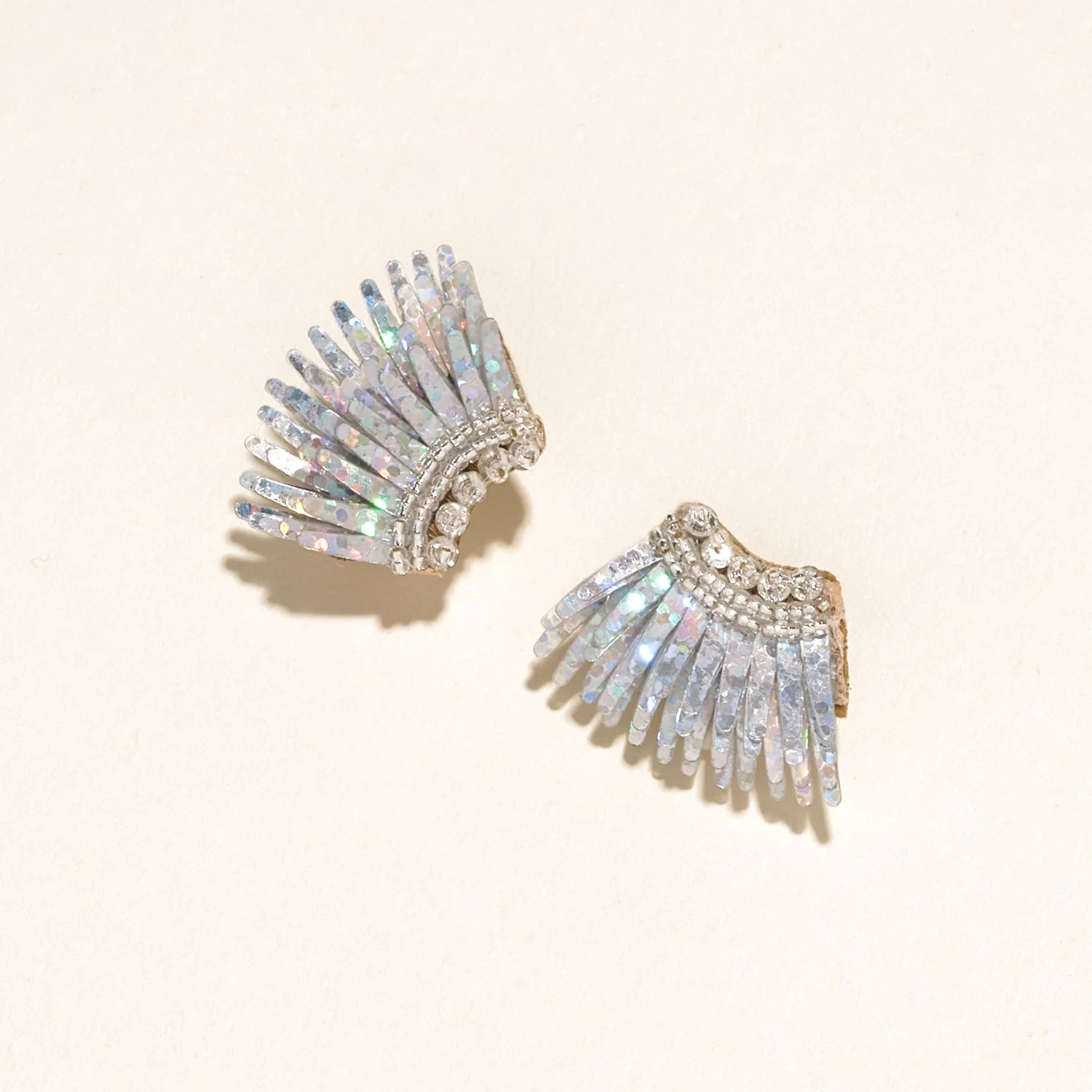 Micro Madeline Earrings Silver Glitter by Mignonne Gavigan | Support HerStory