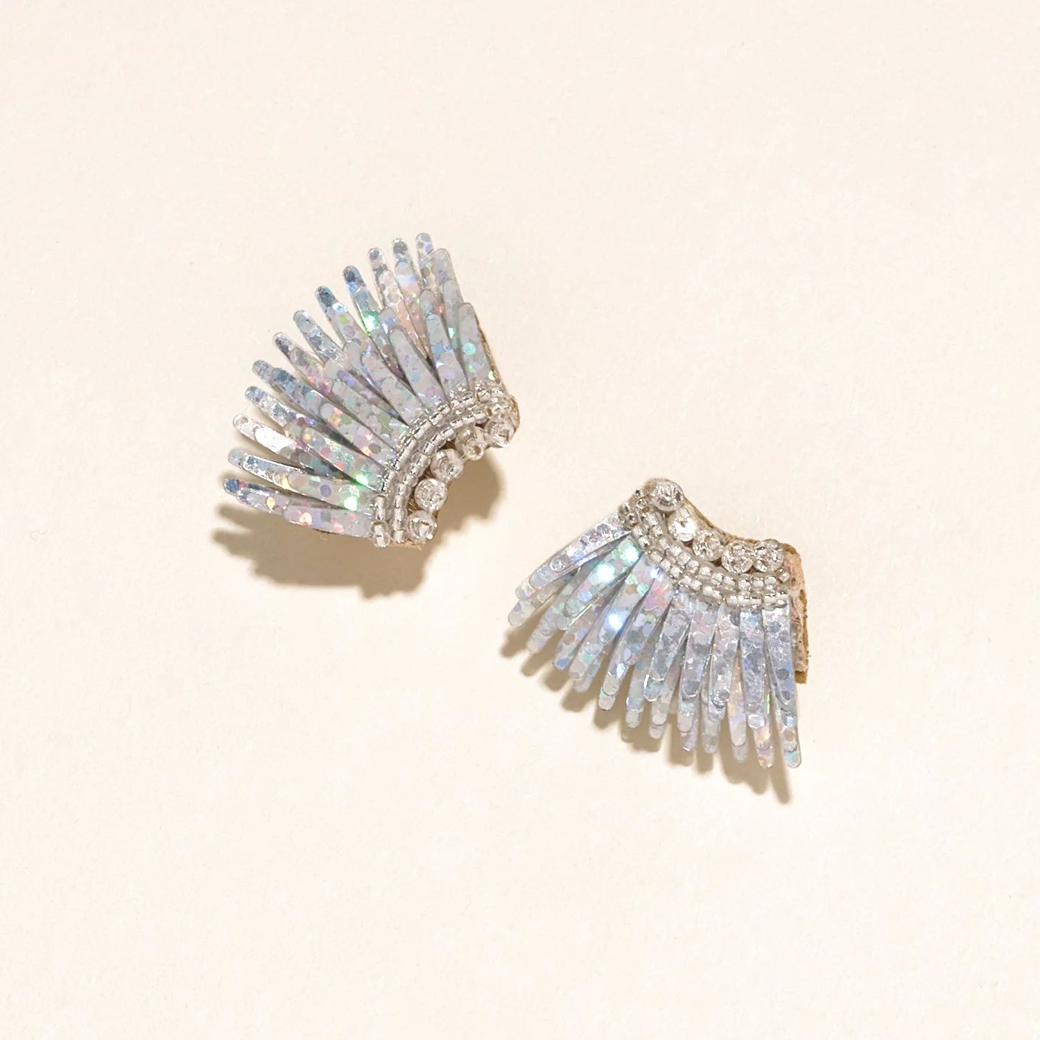 Micro Madeline Earrings Silver Glitter by Mignonne Gavigan | Support HerStory