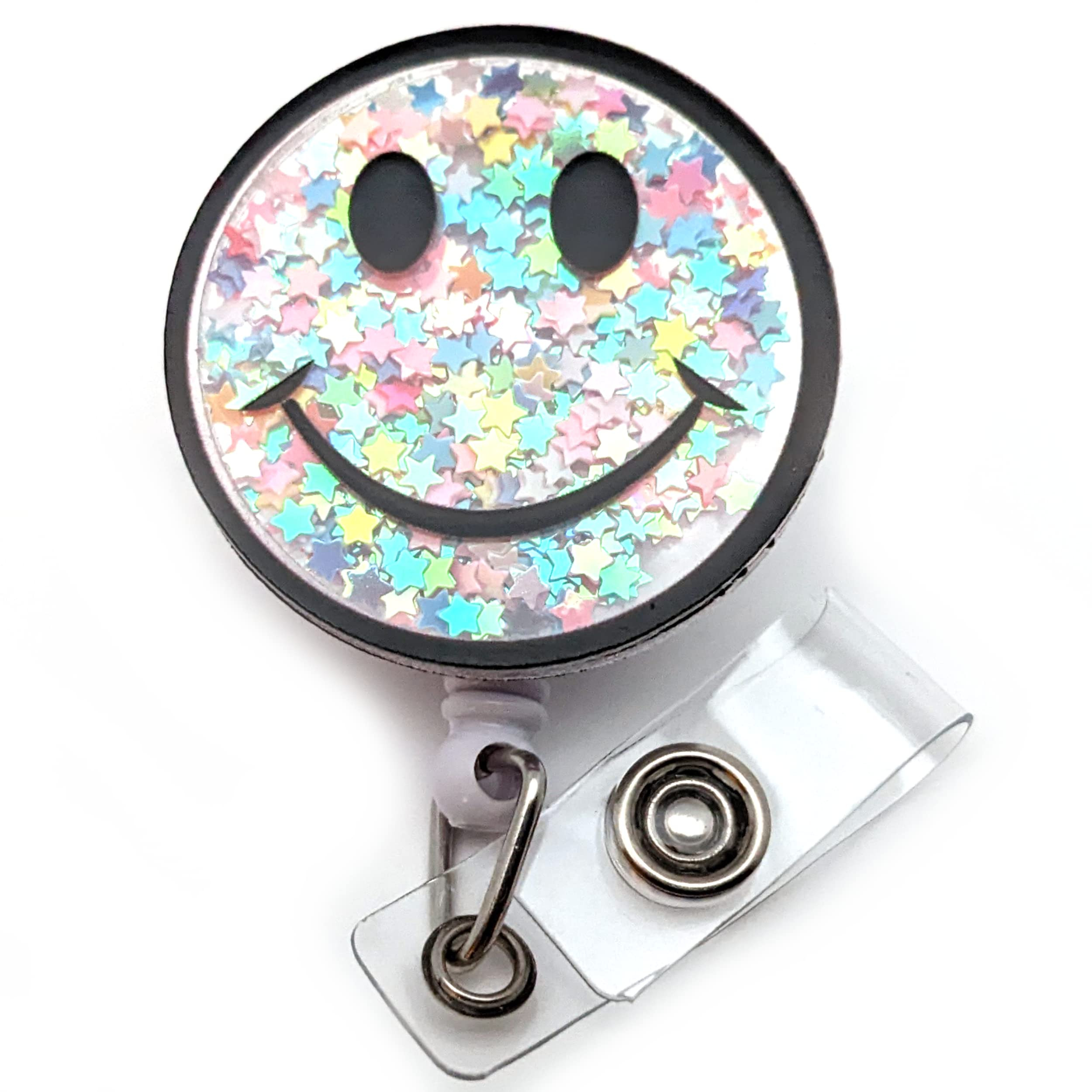 Smiley Face Badge Reel - Smiley Face Badge Holder - Smiley Face Lanyard - Cute Badge Reel - Badge... | Amazon (US)