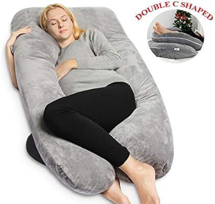 QUEEN ROSE Pregnancy Pillow -Maternity Body Pillow U Shaped with Velvet Cover Machine Washable,Be... | Amazon (US)
