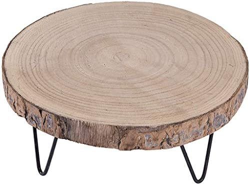 Creative Co-Op Paulownia Pedestal with Hairpin Metal Legs, 9", Natural Wood Color | Amazon (US)
