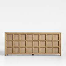 Campagna 70.6" Rattan and Natural Oak Wood 6-Drawer Dresser + Reviews | Crate & Barrel | Crate & Barrel