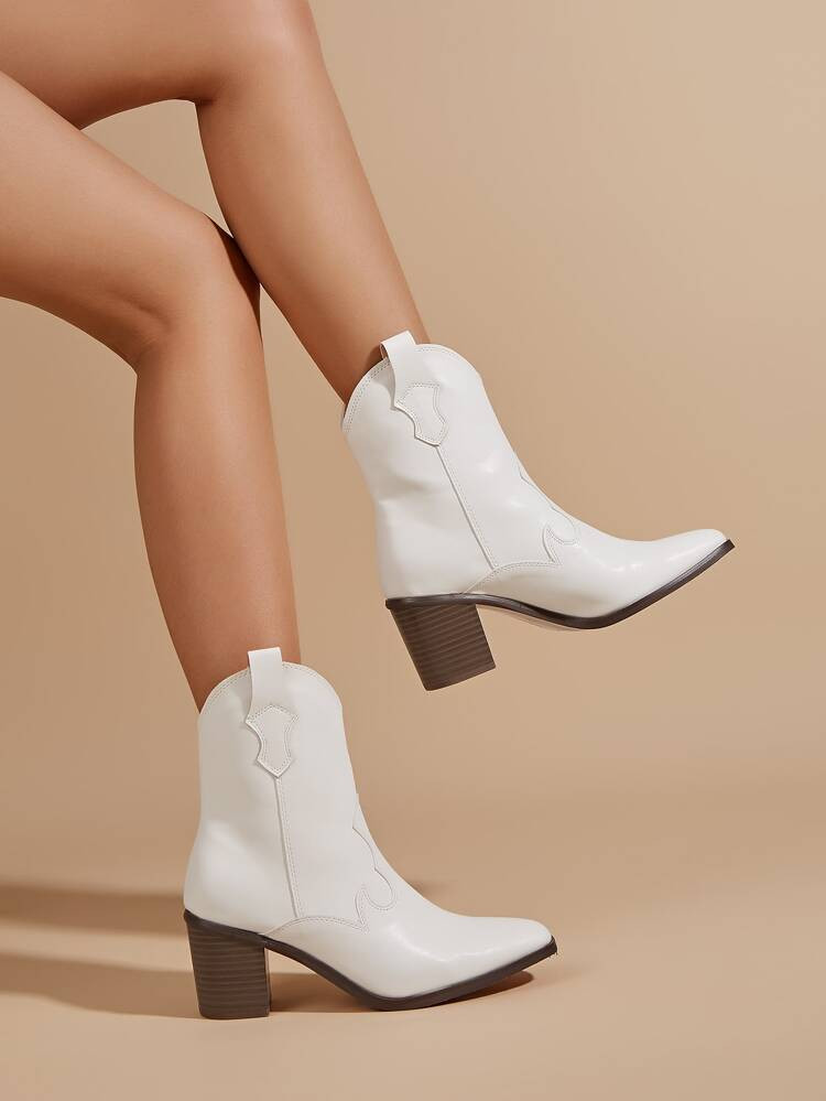 Minimalist Chunky Heeled Boots | SHEIN