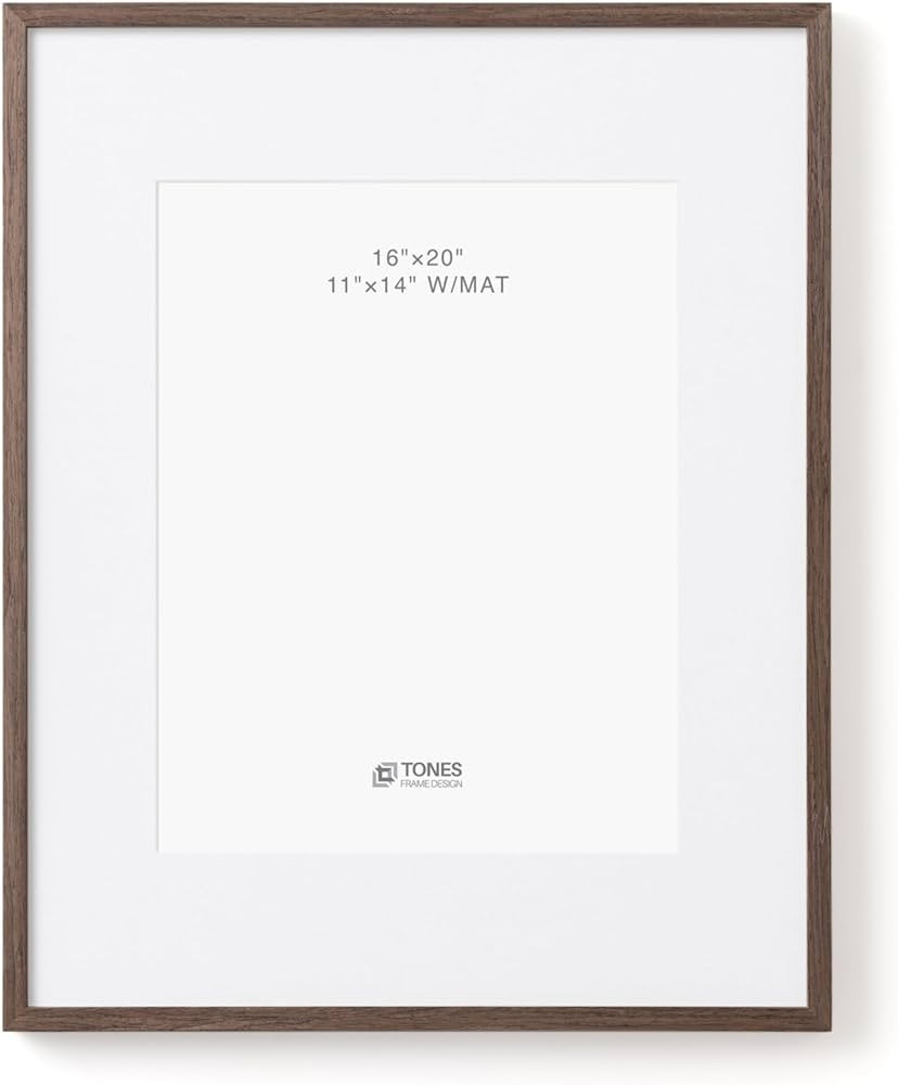 TONES FRAME DESIGN 16x20 Picture Frame Matted to 11x14, Oak Solid Wood Venner Finish Photo Frame ... | Amazon (US)