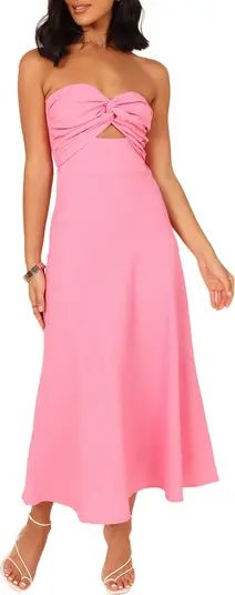 Rosetta Cutout Cotton & Linen Strapless Dress | Nordstrom