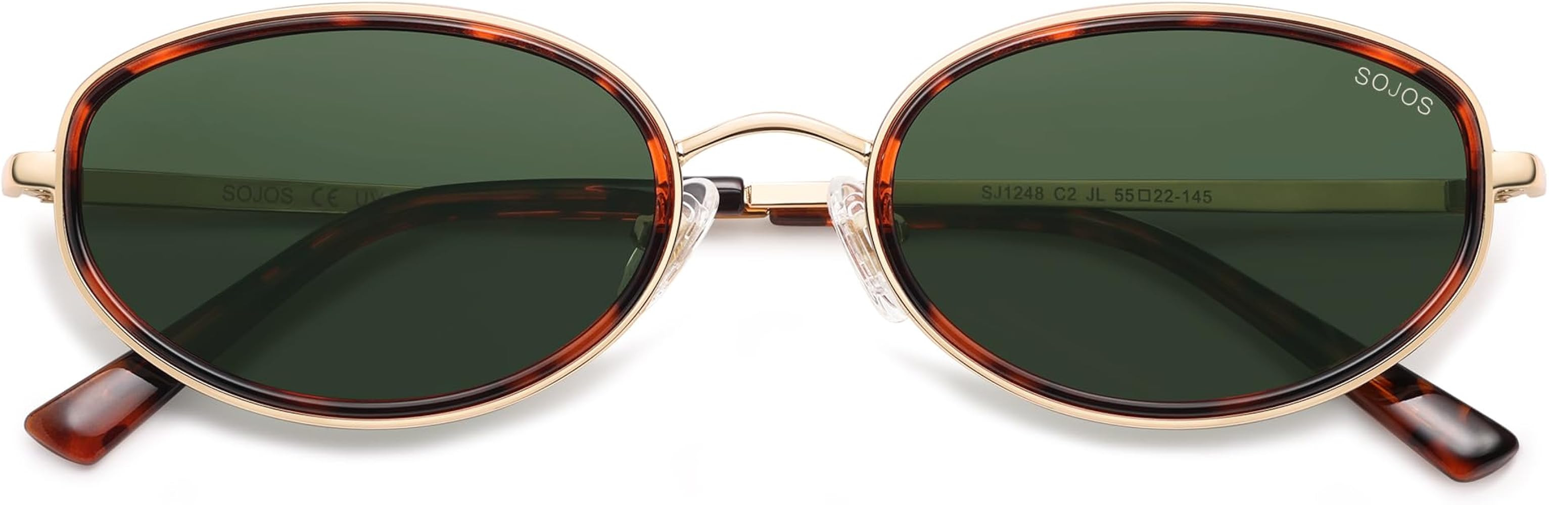 SOJOS Trendy Oval Polarized Sunglasses for Women Men, 80s 90s Chic Retro Vintage Sunnies SJ1248 | Amazon (US)