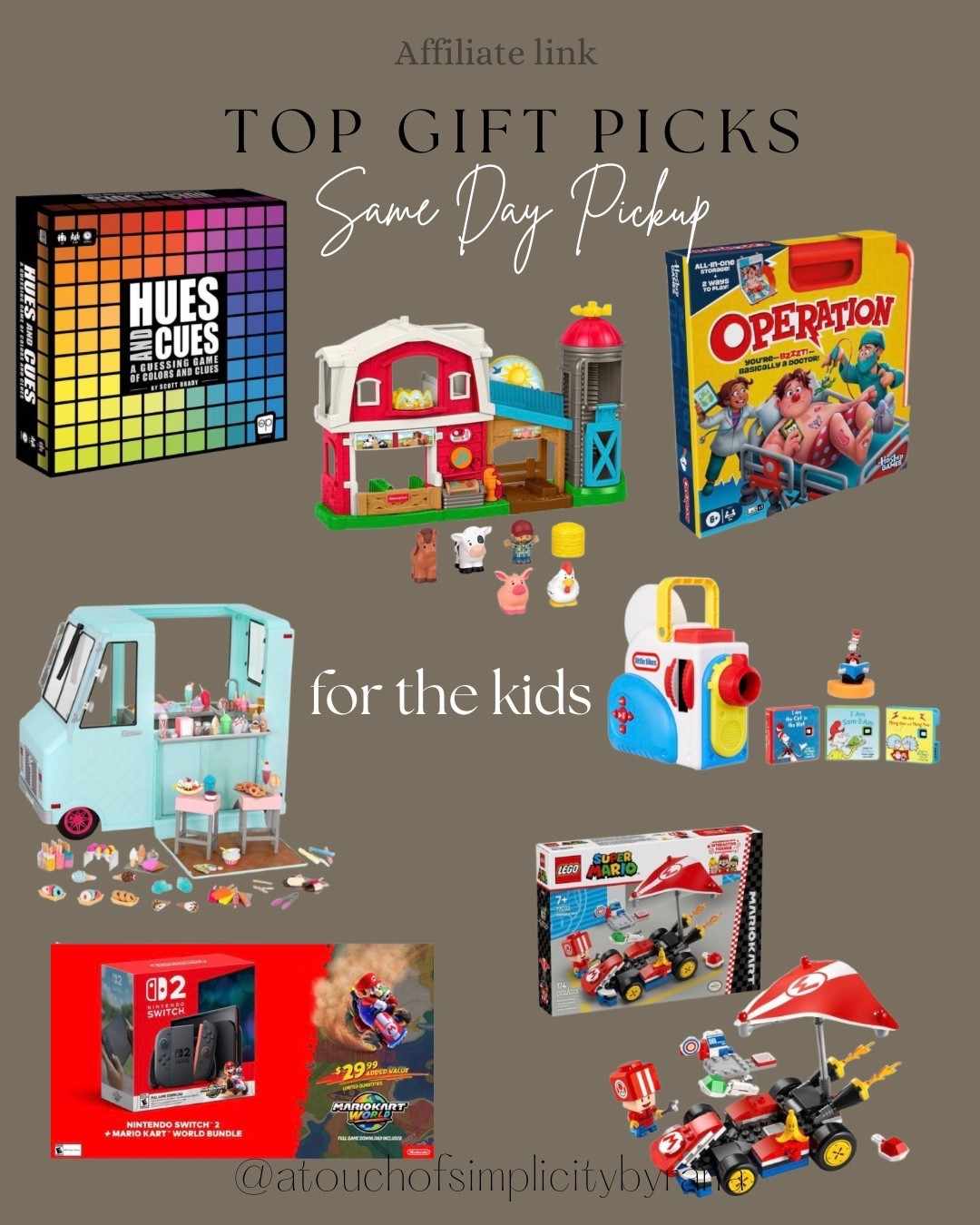 Looking for last minute gift ideas for kids? Forgot someone ? Here’s some great options to choose from with same day delivery! 

Gift guides, kids gifts, gift ideas, board games , kids for little ones, Nintendo , Lego, educational games, dr Seuss audio books, Mario kart Lego , doll player, little people, ice cream truck play set  

#LTKGiftGuide #LTKHoliday #LTKKids