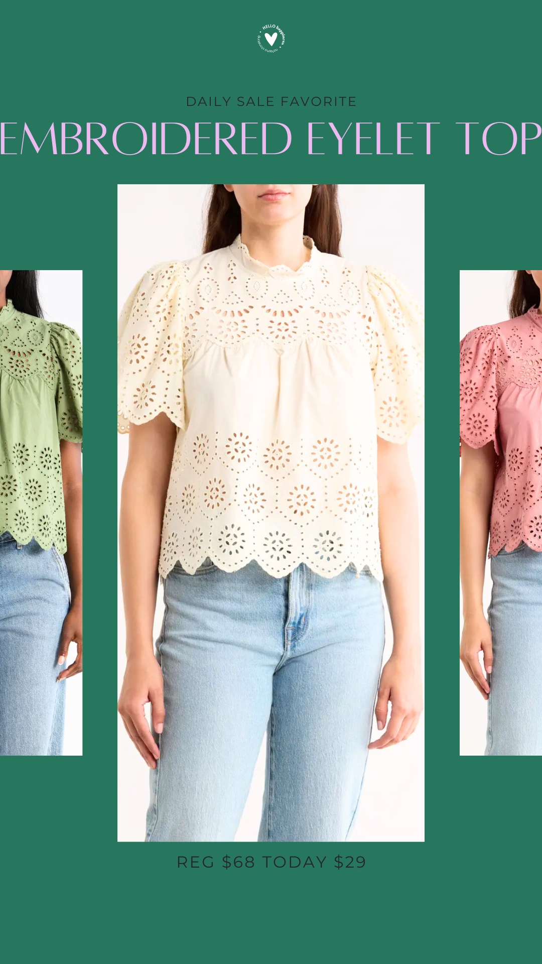 Cute Eyelet Top is officially on sale 🤍✨ 

The perfect mix of feminine + effortless—run, don’t walk before it’s gone! 

 #LTKstorytime #LTKSaleAlert