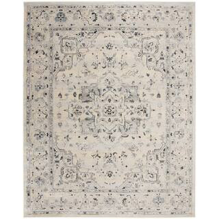 Charleston Ivory/Light Blue 9 ft. x 12 ft. Distressed Border Area Rug | The Home Depot