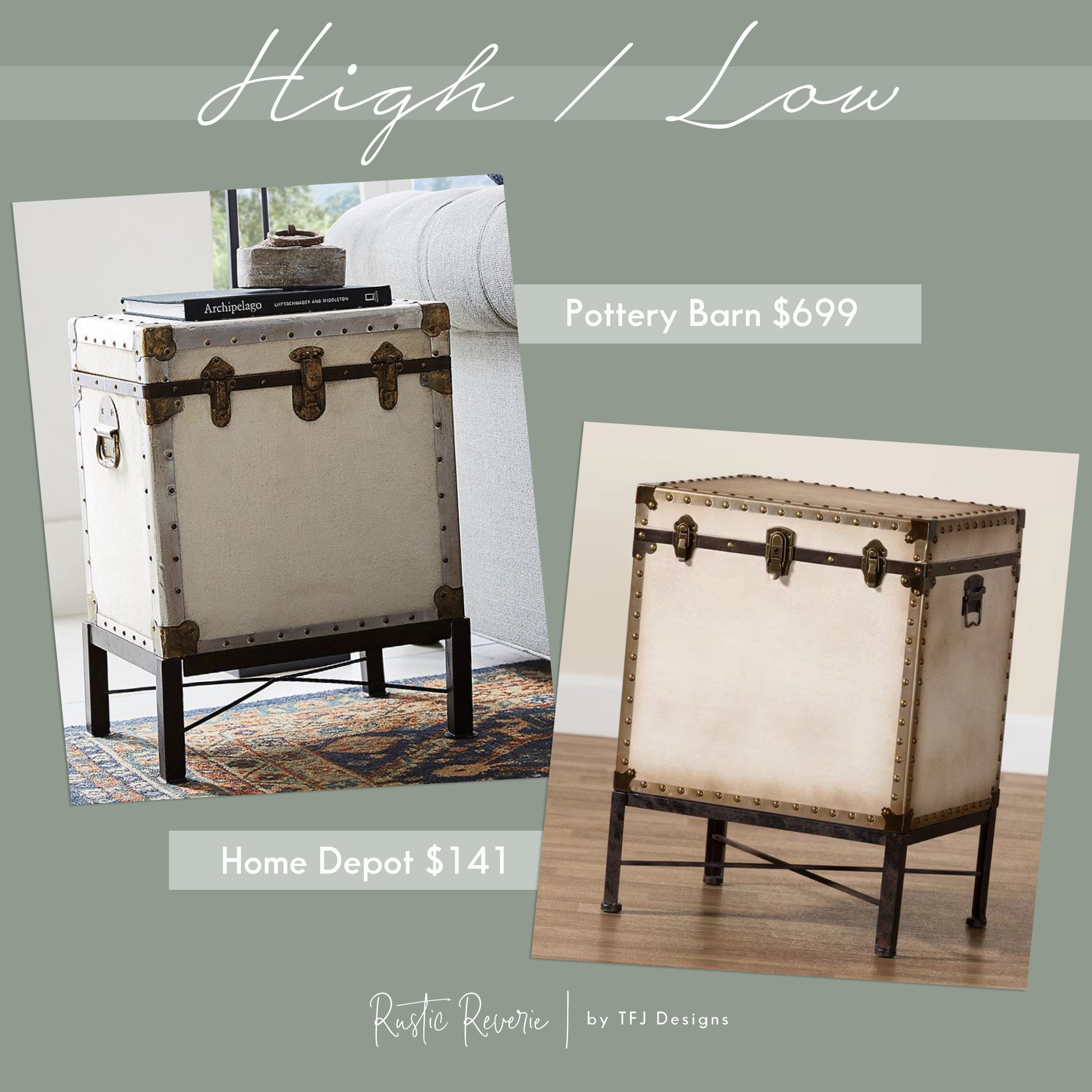 I found these really affordable Trunk Side Tables that have a similar look to the high end Pottery Barn ones! The price difference is HUGE! 🤯 wayfair home depot amazon home decor furniture vintage look curated collected found rustic industrial french country summer outfit butter yellow graduation dorm teen bedroom 

 #LTKHome #LTKSaleAlert