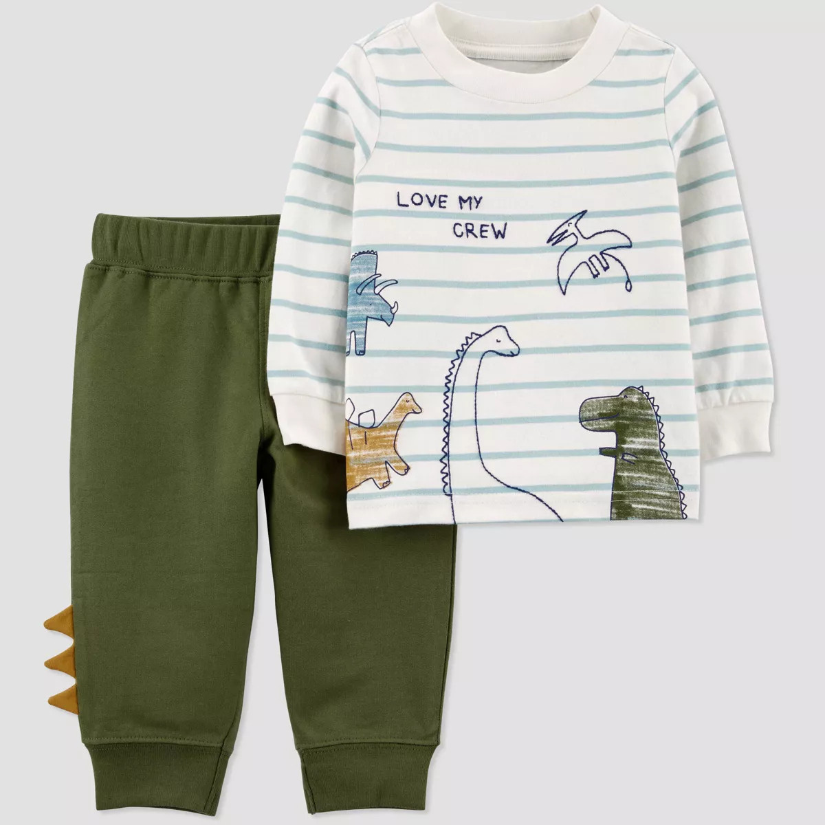 Carter's Just One You® Baby Boys' 2pc Dino Top & Bottom Set - Olive Green | Target