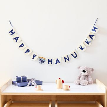 Happy Hanukkah Felt Garland | West Elm (US)
