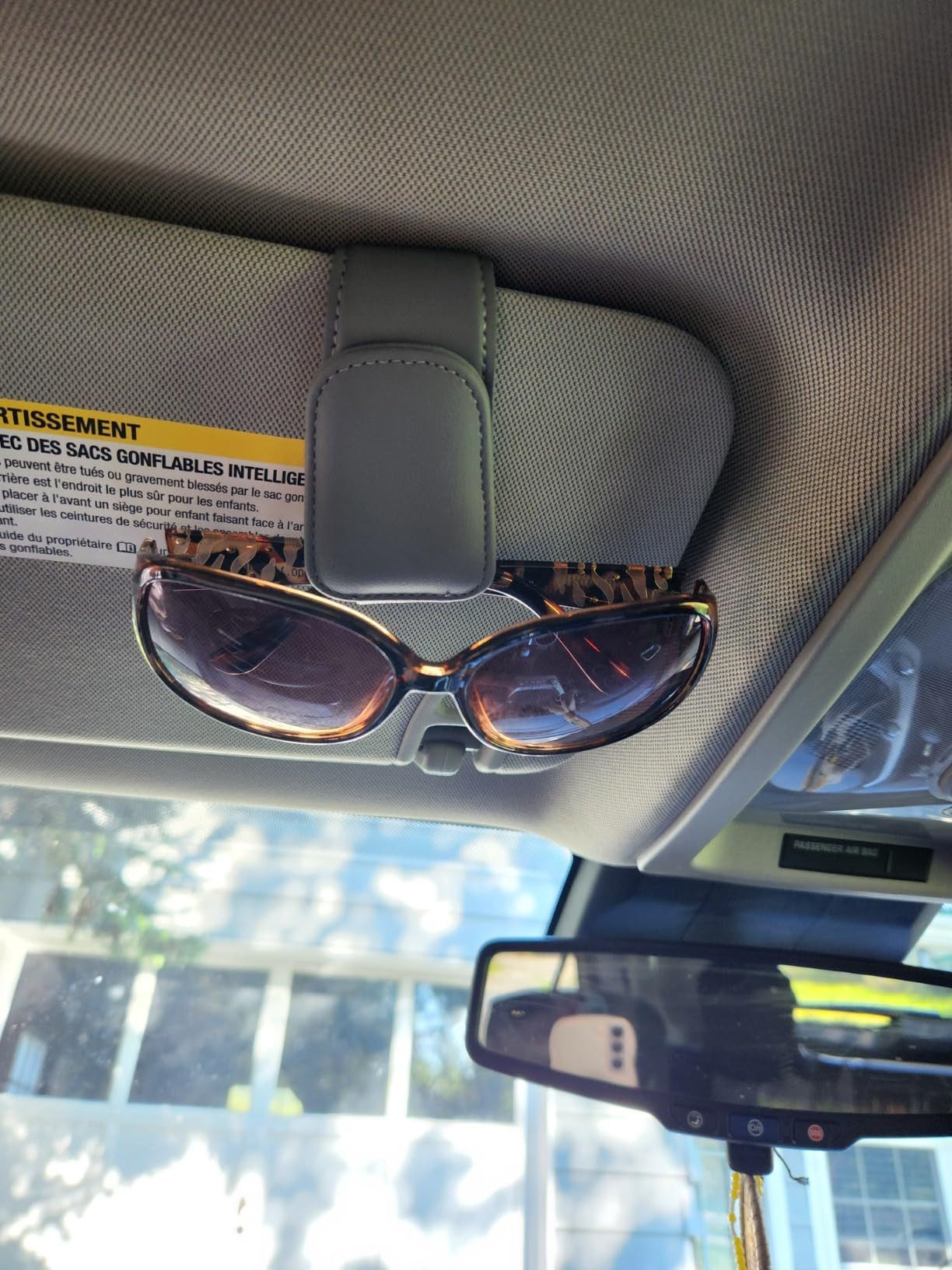 Magnetic Leather Sunglass Holder, Eyeglass Hanger Clip for Car Sun Visor, Suitable for Different ... | Amazon (US)