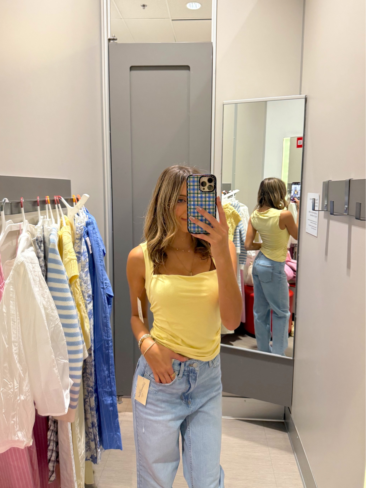 spring outfit ideas from targets new arrivals 💛 wearing an XS in this going out top