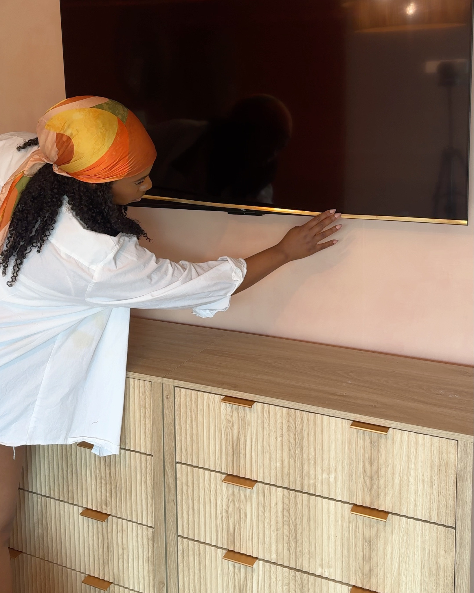 Wall trim for tv, walls, mirrors, etc! I actually had this laying around in the house from using it on my bathroom mirror🧡✨ Definitely easy to put on your mirrors, walls, and tvs. 



#home #diy #walltrim #tvframe #bedroominspo

#LTKFindsUnder100 #LTKFamily #LTKHome