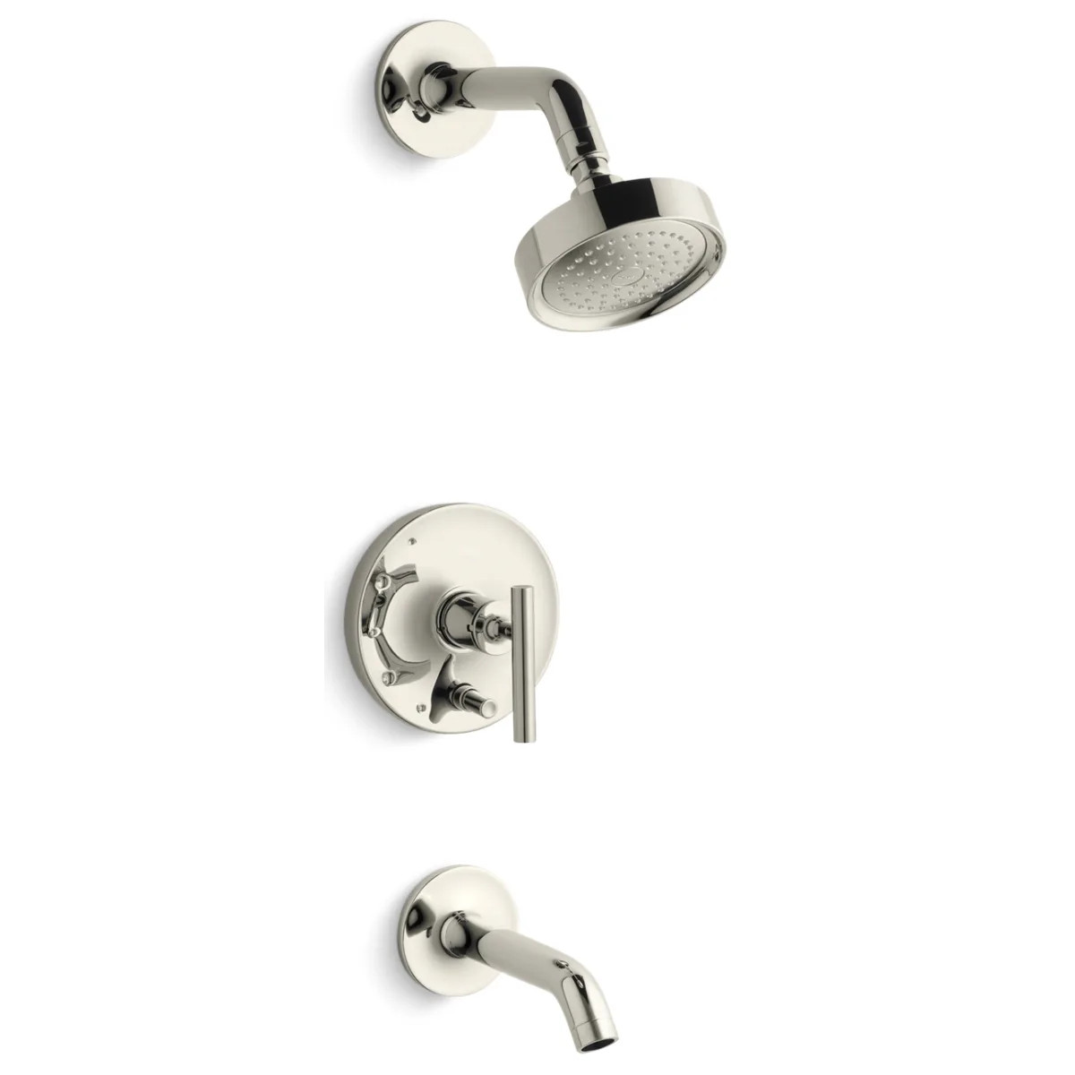 Kohler K-T14420-4-SN Purist Tub and Shower Trim Package with Single Function Shower Head | Build.com, Inc.