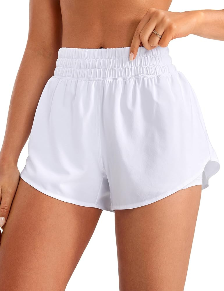 2 in 1 High Waisted Running Shorts for Women 3" Quick Dry for Sport Athletic Workout with Zipper ... | Amazon (US)