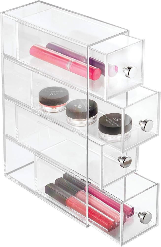 iDesign 36560EU 4-Drawer Vanity/Cosmetic Organizer, Set of 1, Clear | Amazon (US)