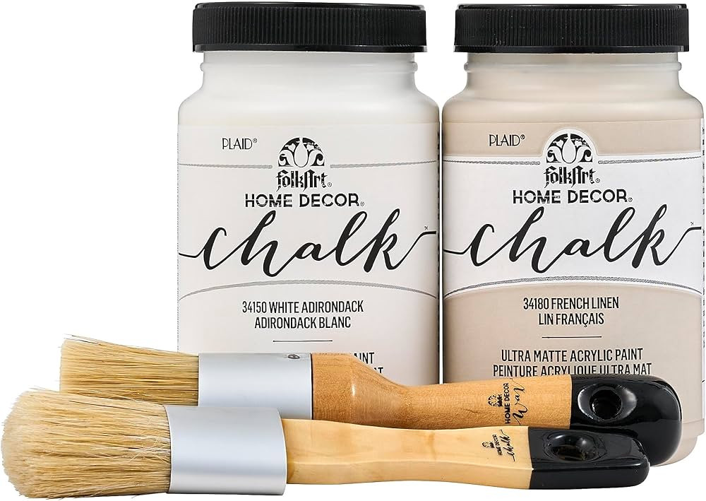 FolkArt Home Décor Chalk 8 fl oz White & Tan Kit, Including 2 Ultra Matte 2 Piece, 96417 Paint a... | Amazon (US)