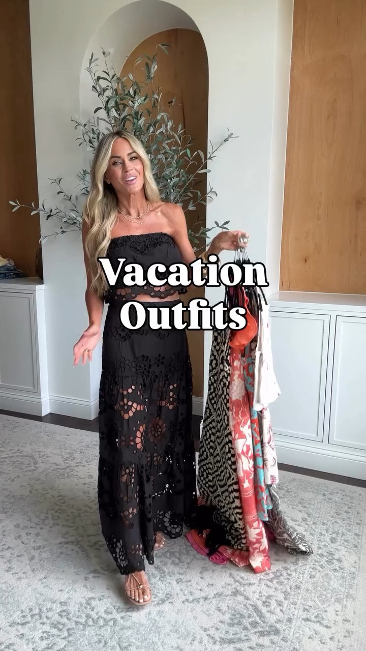 flowy dresses maxi Abstract Print Two Piece Midi Dress Set L