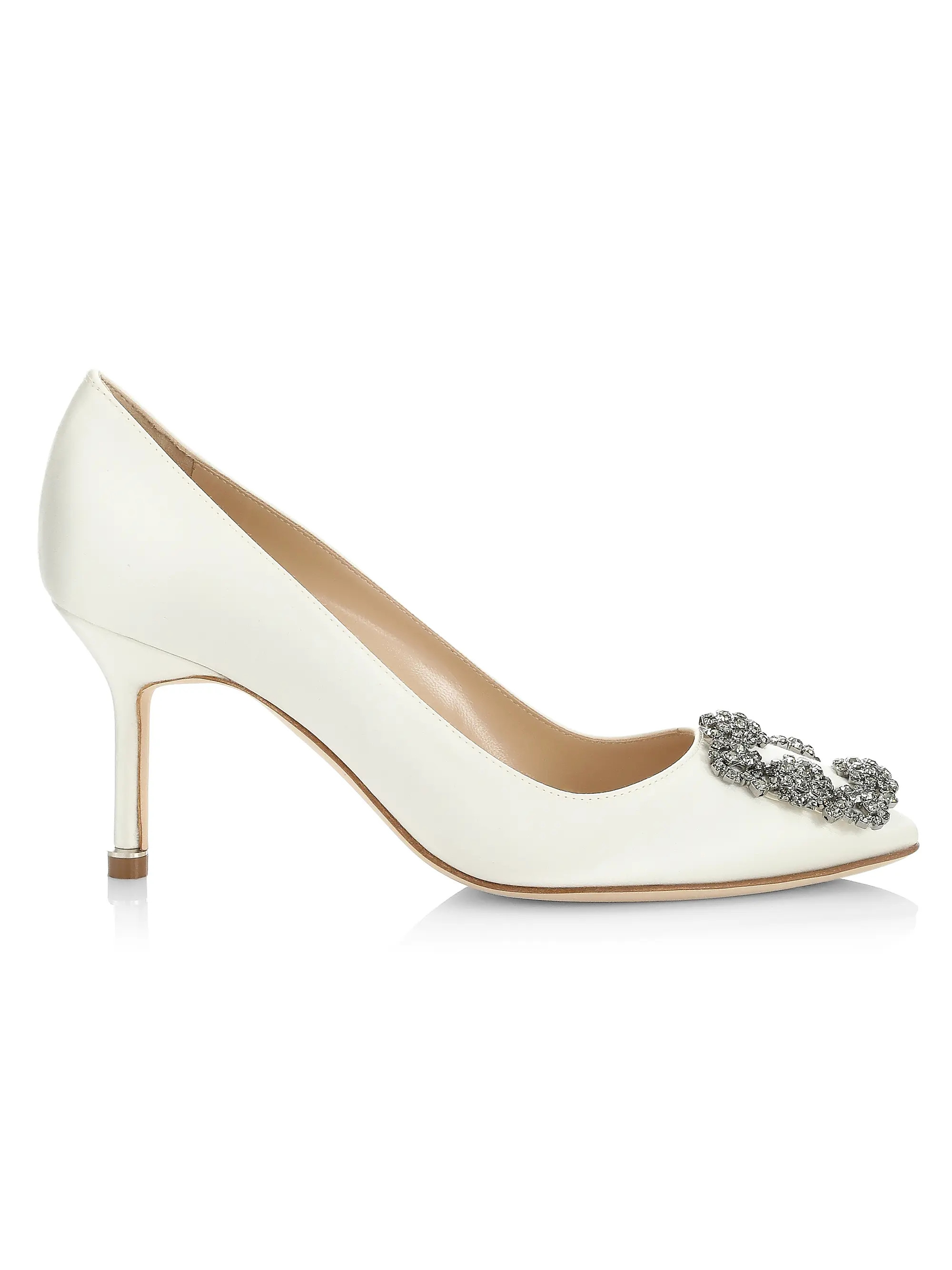 Hangisi 70MM Crystal-Embellished Satin Pumps | Saks Fifth Avenue