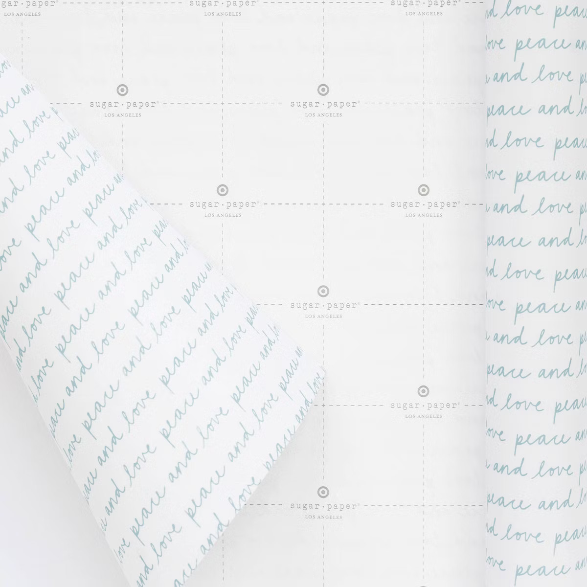 25 sq ft 'Peace and Love' Gift Wrap White/Blue - Sugar Paper™ + Target | Target