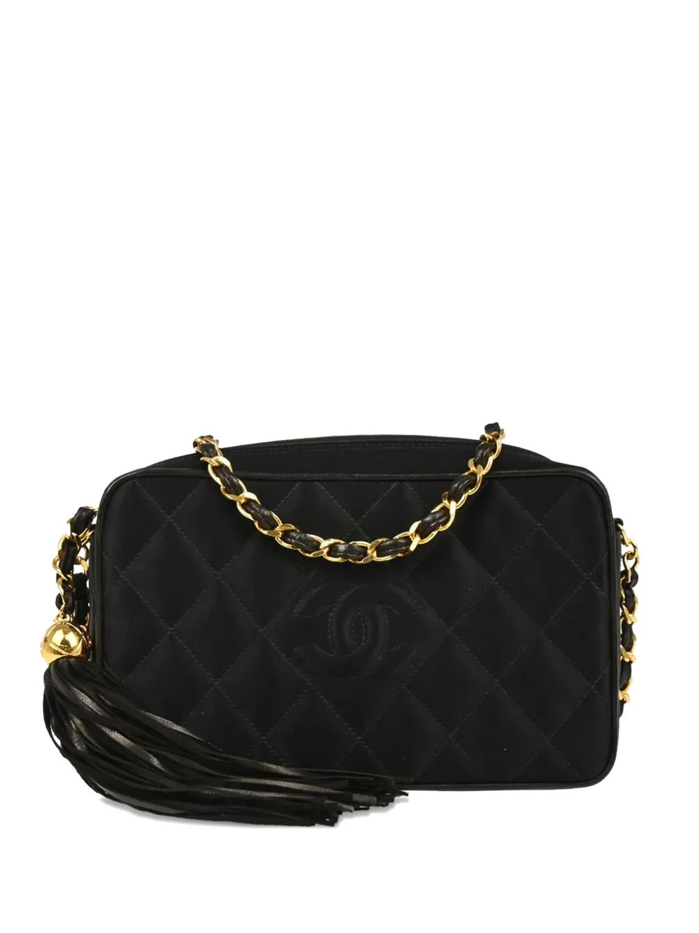 CHANEL Pre-Owned 1992 quilted chain camera bag - Black | Farfetch Global